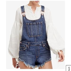 Free People Denim Overalls
